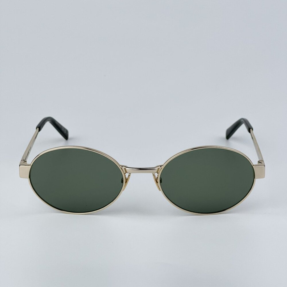Saint Laurent SL692 003 BRAND NEW Sunglasses Gold Green Oval Women